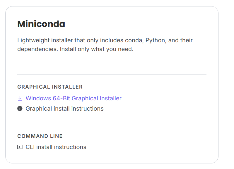 轻量级python多环境管理工具miniconda